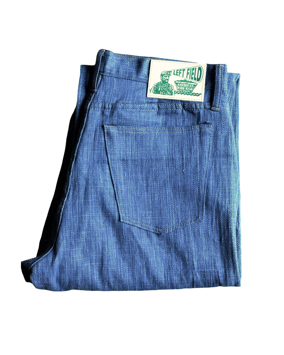 Smokestack 12 oz handloom natural indigo dyed denim – Left Field NYC