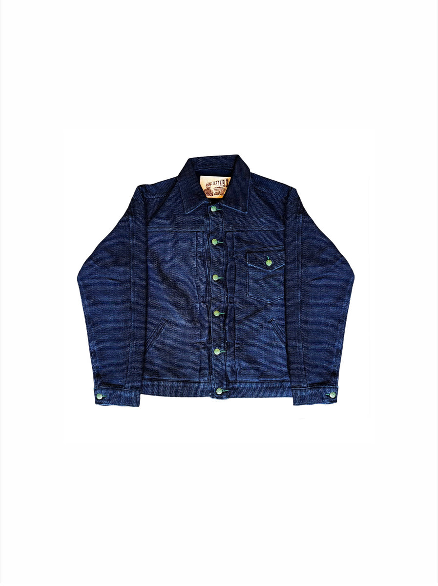 Japanese 18 oz Sashiko Indigo Muleskinner Buckle Back Denim Jacket