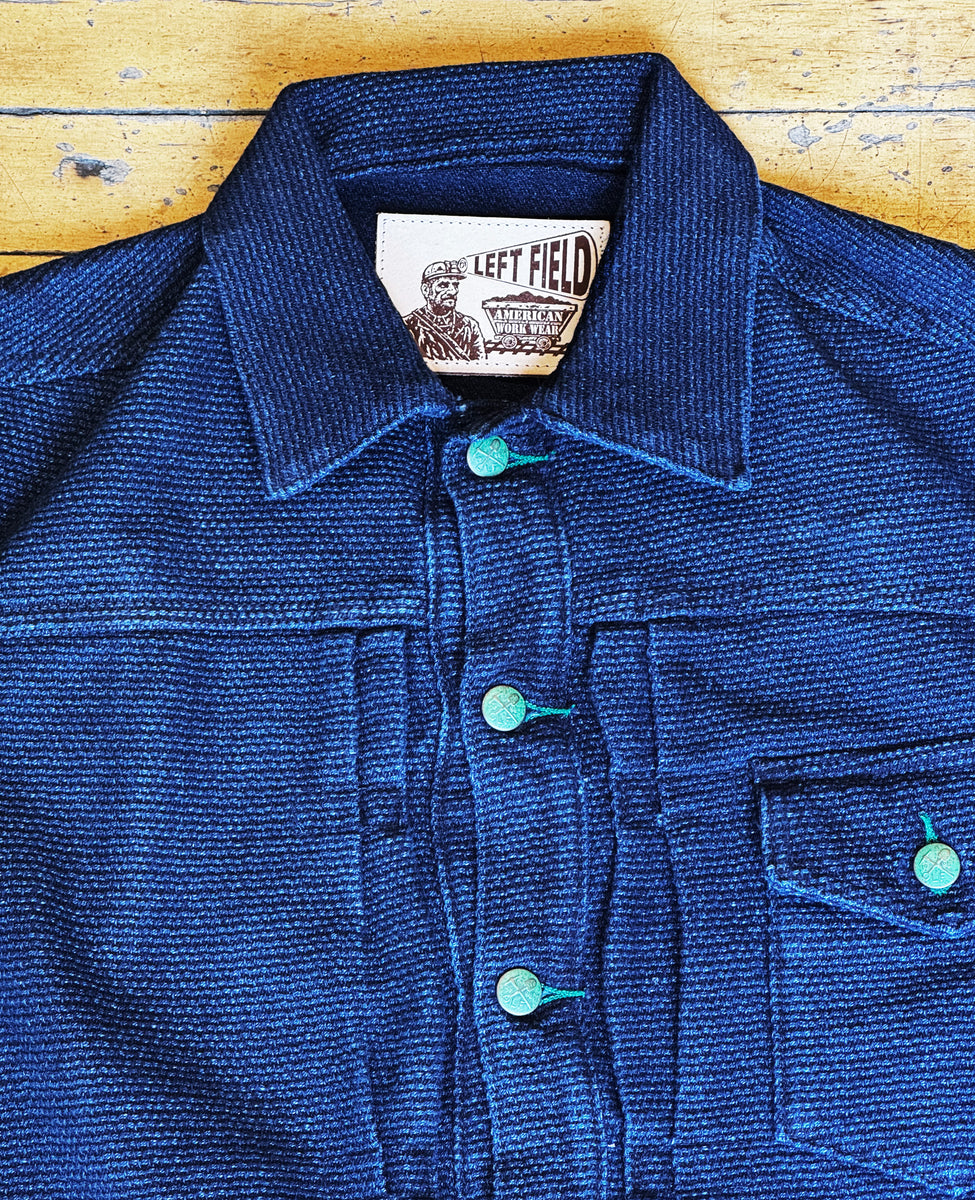 Japanese 18 oz Sashiko Indigo Muleskinner Buckle Back Denim Jacket