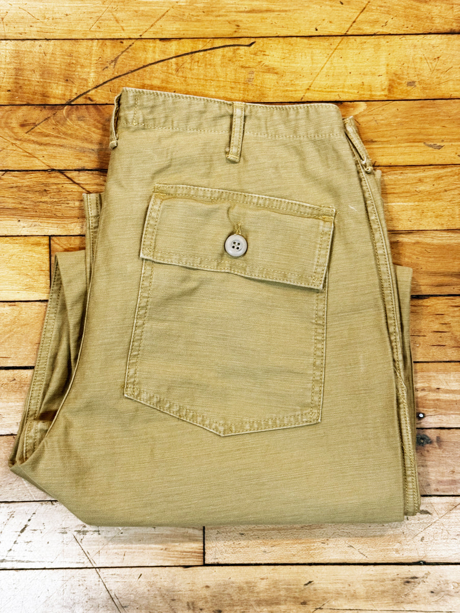 107 60's era GI chinos in 12 oz West Point Khaki Baker Back Cotton