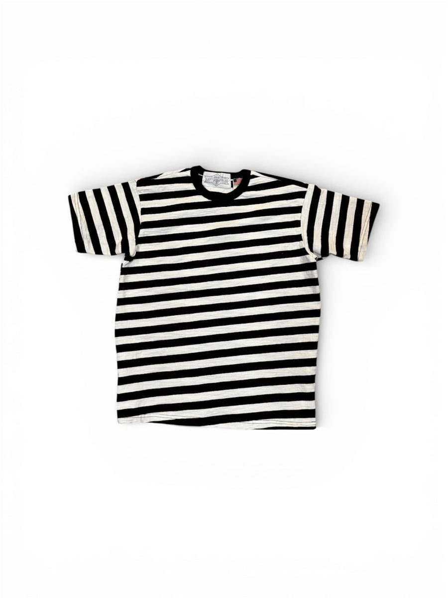 Black & White striped Prison tee (heavyweight loop wheel (Tsuri