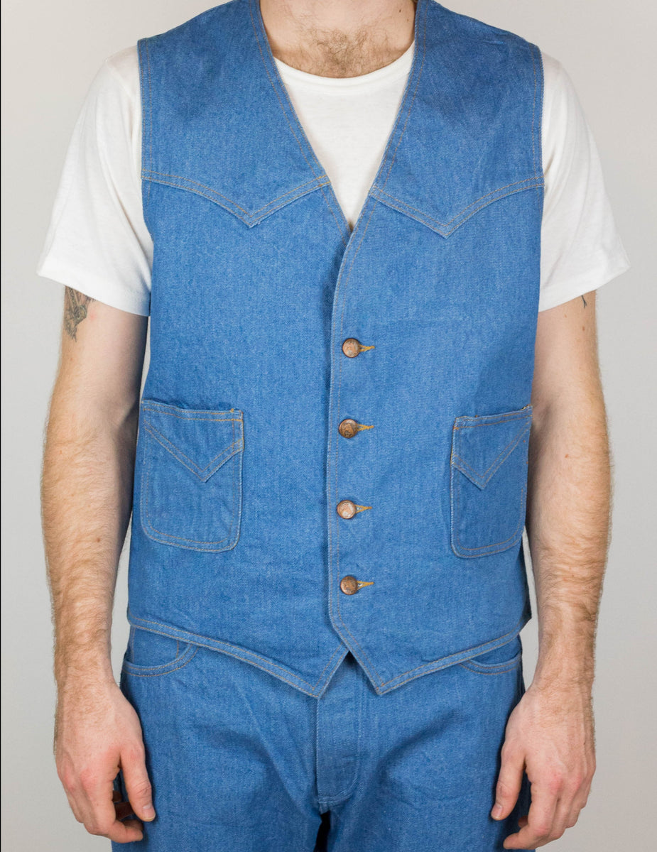 14 oz Mt Vernon Mills Rodeo Denim Western Vest – Left Field NYC