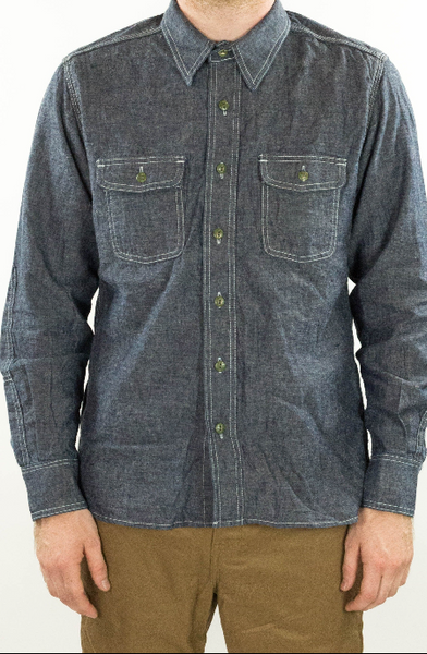 Nihon Menpu linen/cotton selvedge Indigo chambray Dust Bowl