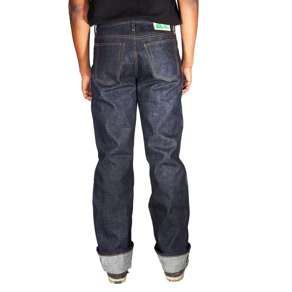 Modeling wearing jeans back side