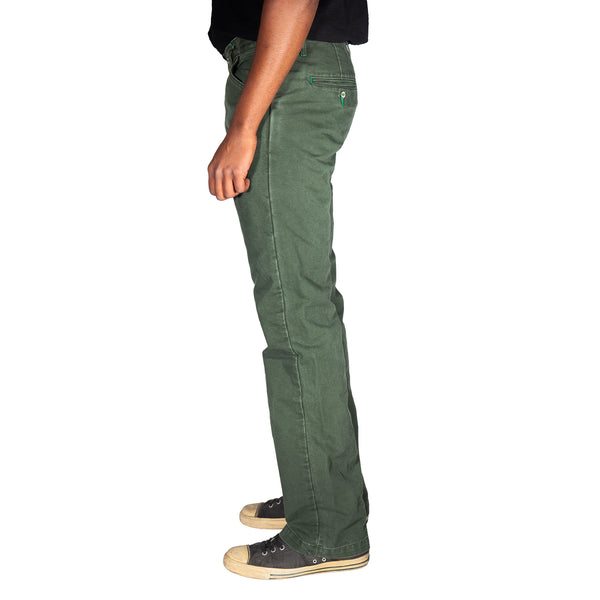 Vintage Wash Olive Duck  Mt Vernon 13 oz  Work Uniform Chino Wider Fit