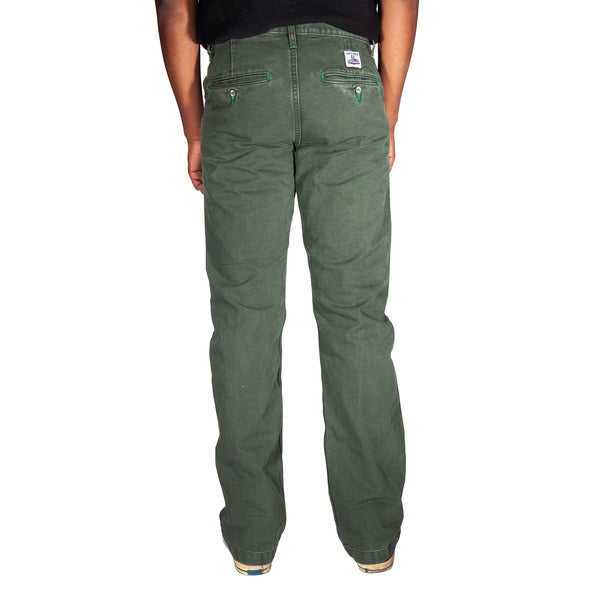 Vintage Wash Olive Duck  Mt Vernon 13 oz  Work Uniform Chino Wider Fit