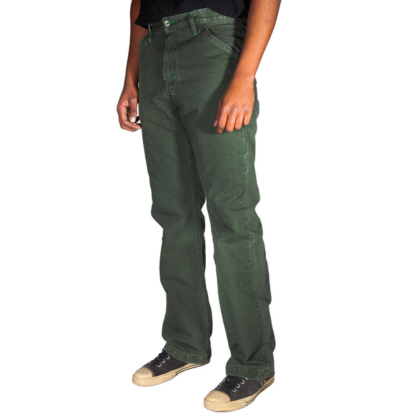 Vintage Wash Olive Duck  Mt Vernon 13 oz  Work Uniform Chino Wider Fit