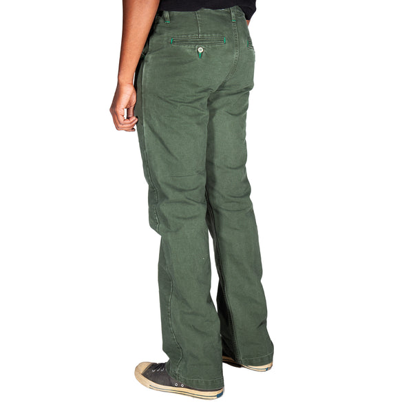 Vintage Wash Olive Duck  Mt Vernon 13 oz  Work Uniform Chino Wider Fit