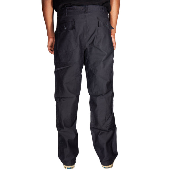 107 60's era GI chinos in 12 oz West Point Black Baker Back Cotton Satin