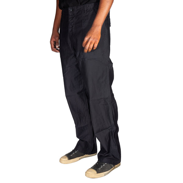 107 60's era GI chinos in 12 oz West Point Black Baker Back Cotton Satin