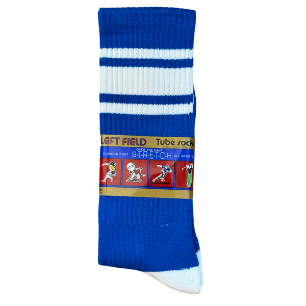 Blue & White Striped Bamboo Tube Socks