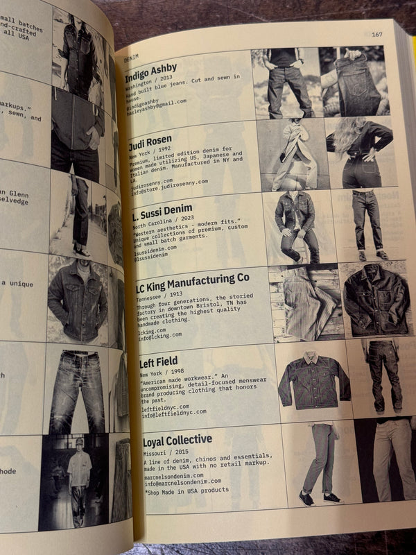 Crafted with Pride made in usa directory book page of denim stores