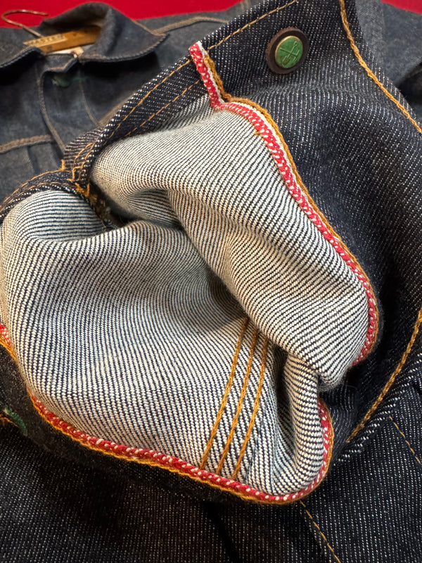 Vidalia Mills Deadstock 14oz Selvedge Indigo Muleskinner Buckle Back Denim Jacket