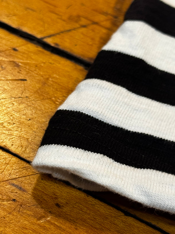Black & White striped Prison tee (heavyweight loop wheel (Tsuri Knit) tee)