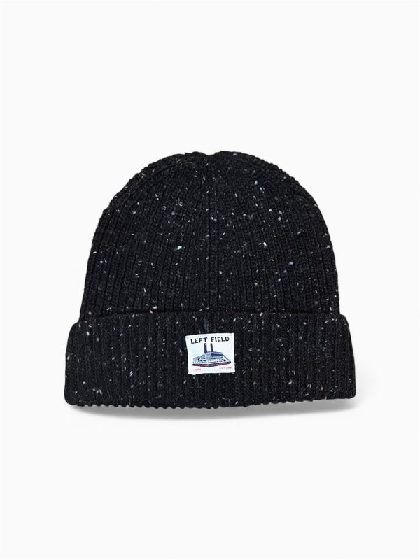 Donegal Black Merino Wool Watch Cap