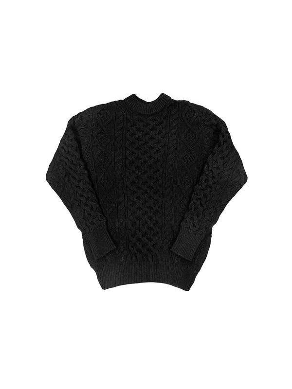 Steve McQueen Black Donegal Irish Wool Sweater