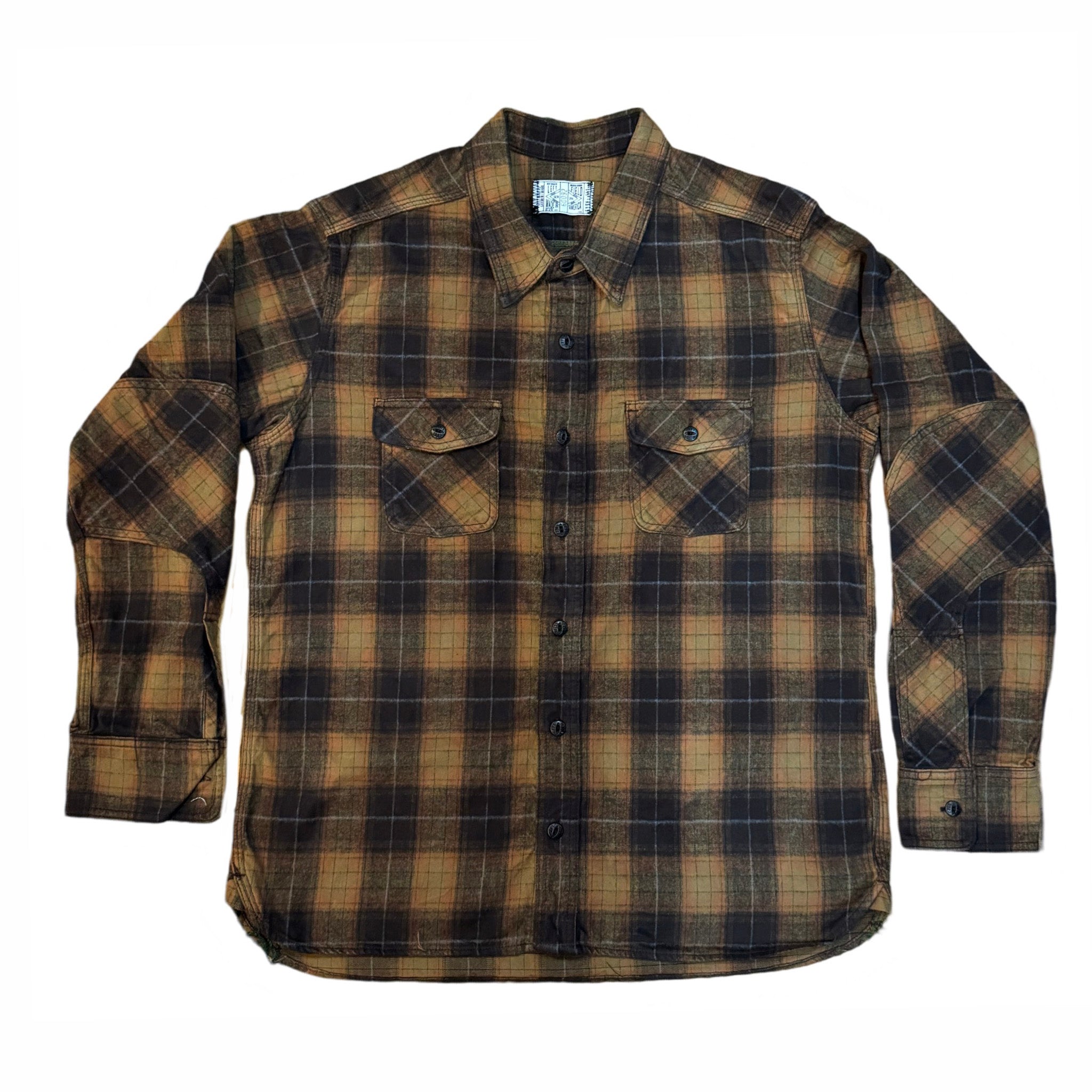 tobacco flannel Tobbacco Sunburst Shadow Plaid Flannel- LEFT FIELD NYC – Left Field NYC tobacco flannel Tobbacco Sunburst Shadow Plaid Flannel- LEFT FIELD NYC – Left Field NYC