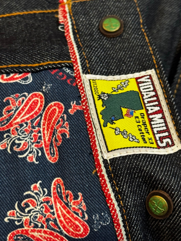 Vidalia Mills Deadstock 14oz Selvedge Indigo Muleskinner Buckle Back Denim Jacket