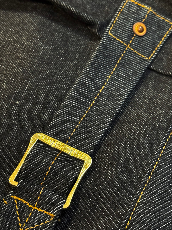 Vidalia Mills Deadstock 14oz Selvedge Indigo Muleskinner Buckle Back Denim Jacket