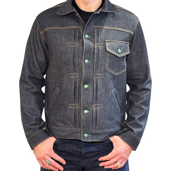 Vidalia Mills Deadstock 14oz Selvedge Indigo Muleskinner Buckle Back Denim Jacket