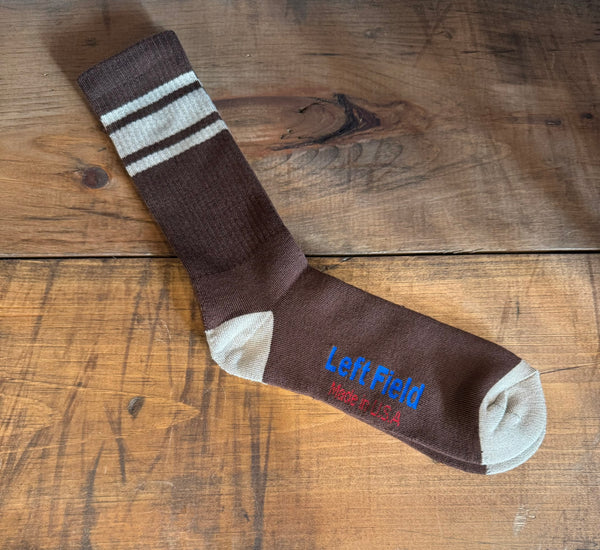 Chocolate & White Striped Bamboo Tube Socks