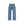 A pair of light blue denim jeans laid flat against a solid white background.