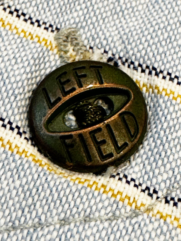 Japanese  Blue with yellow/blue/white Stripe 100% Cotton Dustbowl Work Shirt