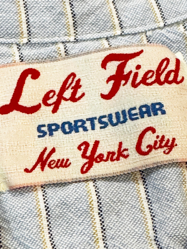 Japanese  Blue with yellow/blue/white Stripe 100% Cotton Dustbowl Work Shirt