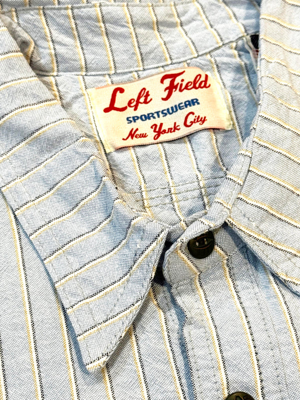 Japanese  Blue with yellow/blue/white Stripe 100% Cotton Dustbowl Work Shirt