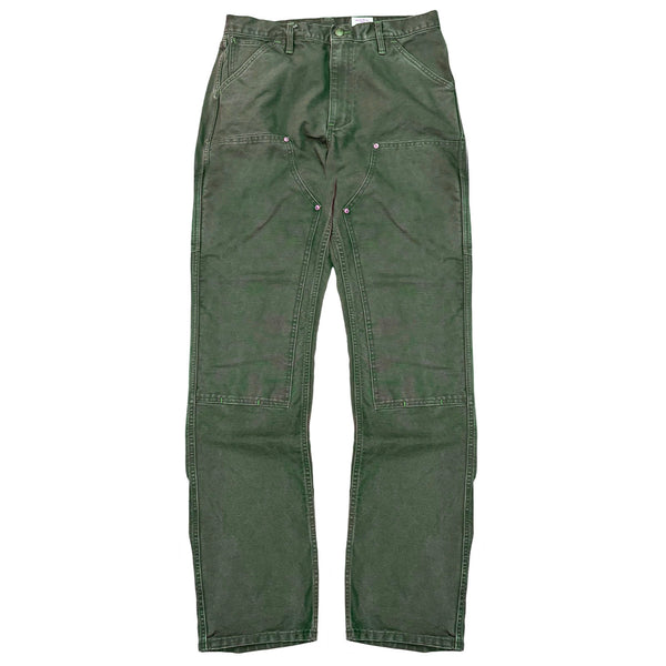 Vintage Washed Olive Double Knee Work Uniform Chinos