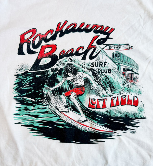 Left Field x Rockaway Beach Surf Club Cotton White Crew (check sizing specs)