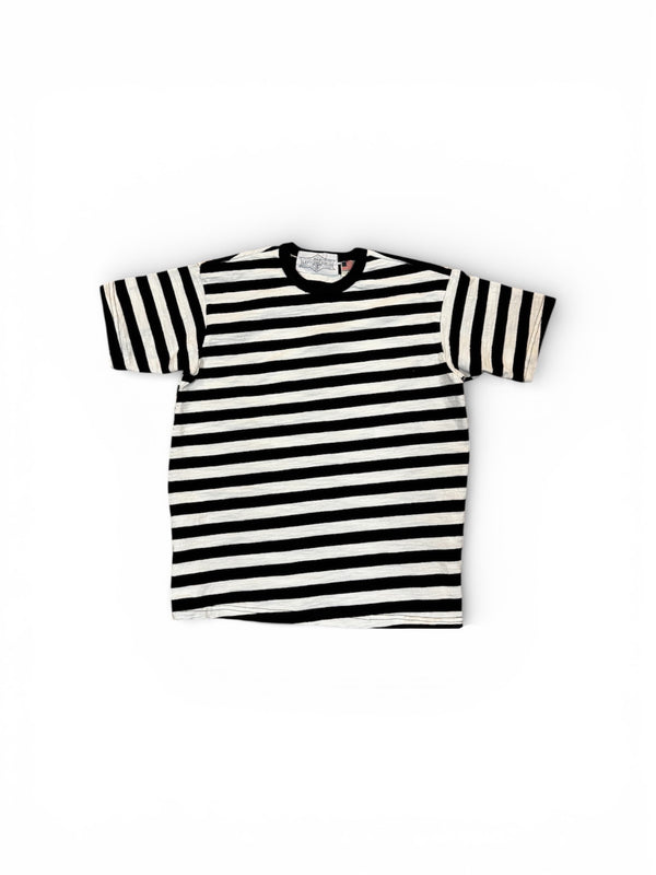 Black & White striped Prison tee (heavyweight loop wheel (Tsuri Knit) tee)