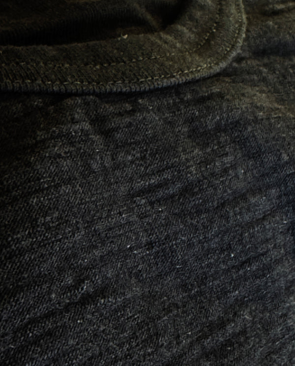 Black super slub heavyweight loop wheel (Tsuri Knit) tee
