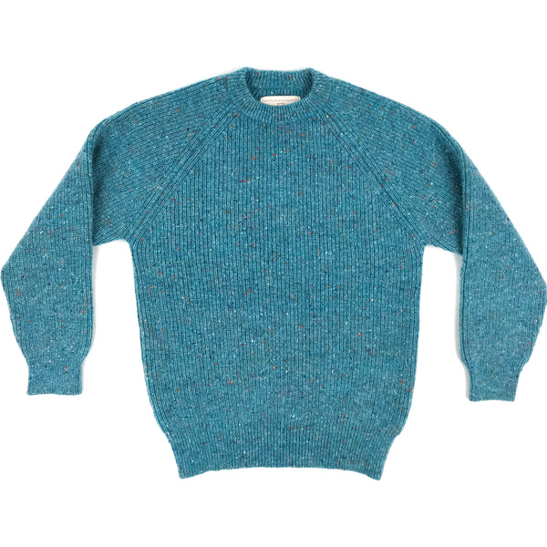 Sky Mohair/Merino Wool Tweed from Donegal, Ireland, knit and sewn in Queens, NY.