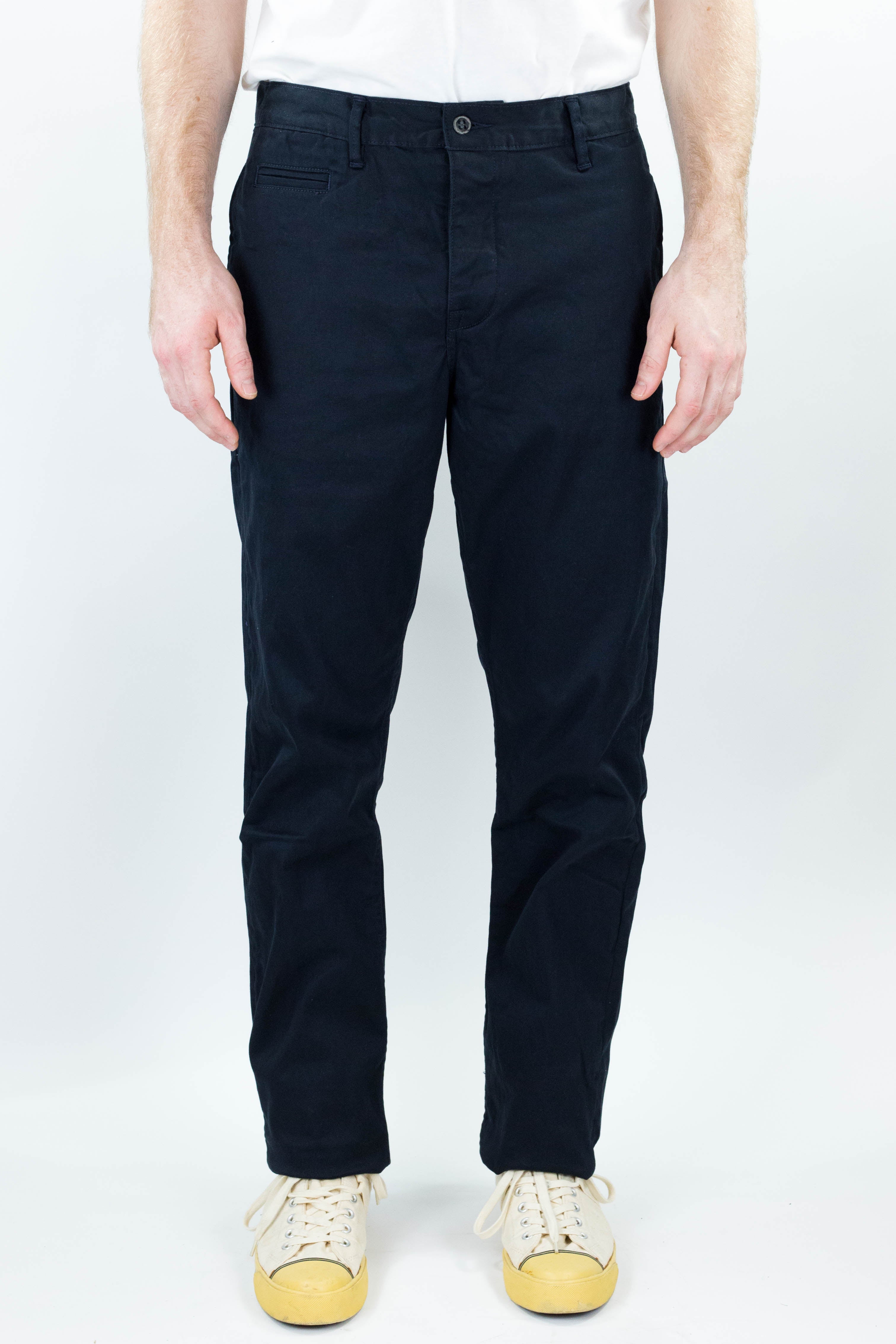 Coal Miner Navy 9 oz Japanese stretch sateen twill – Left Field NYC