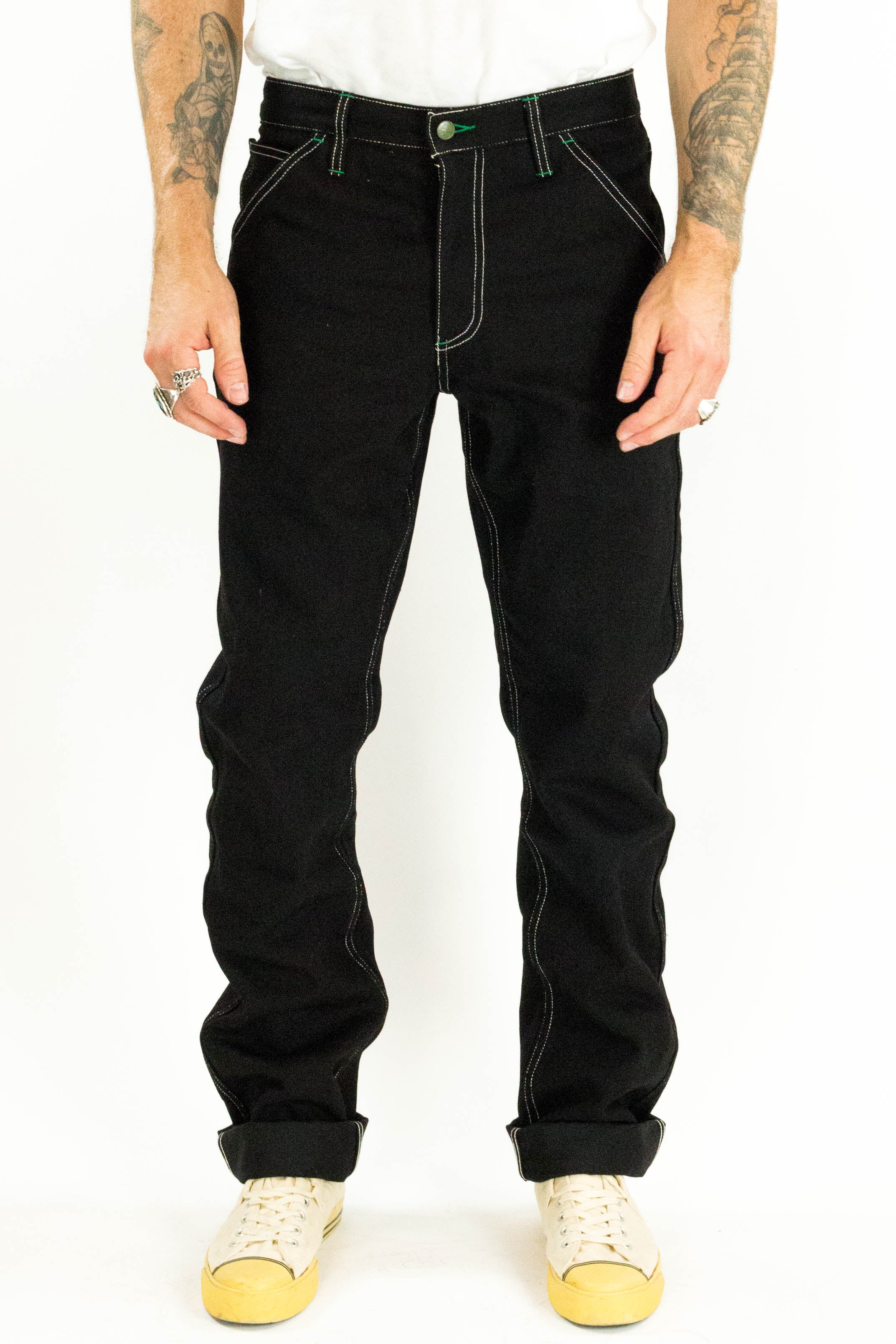 Black Loose Fit Straight Jeans Slash Pockets Loose Fit High - Temu