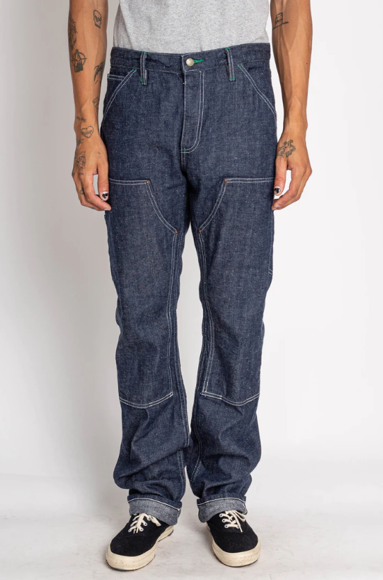 11.5 oz Selvedge Jelt Double knee Carpenter Jeans Left Field X Blue Left Field NYC
