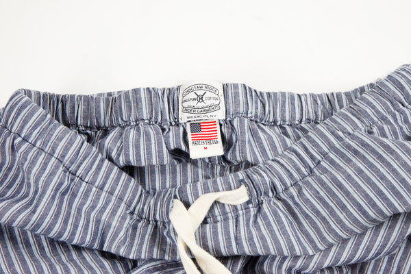 Japanese striped linen/cotton drawstring lounge pants