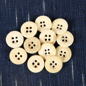Large Civil War Era 4 hole bone buttons with rim - Left Field NYC
