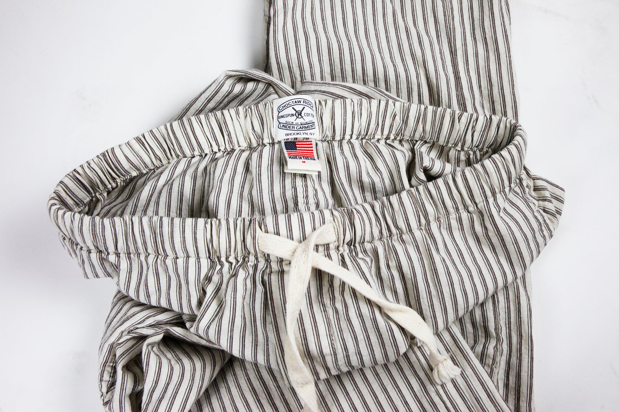 Japanese natural striped linen/cotton drawstring lounge pants – Left Field  NYC